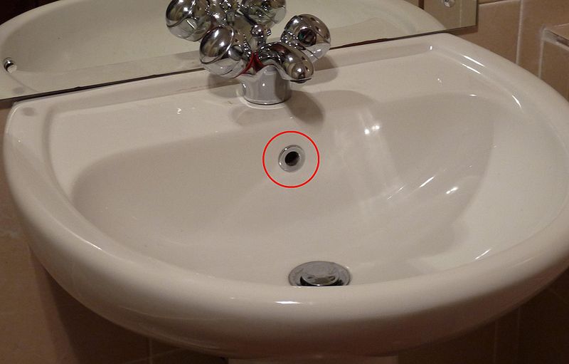bathroom sink overflow hole leaking